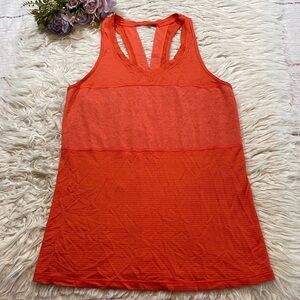 Lululemon Pedal To The Medal Singlet Orange Red Tank sz 4